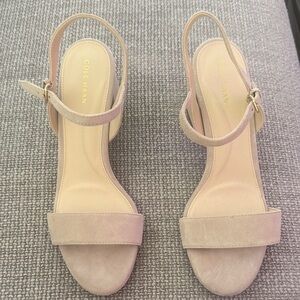 Cole Haan Beige Suede Josie Ankle-Strap Sandal size 8
